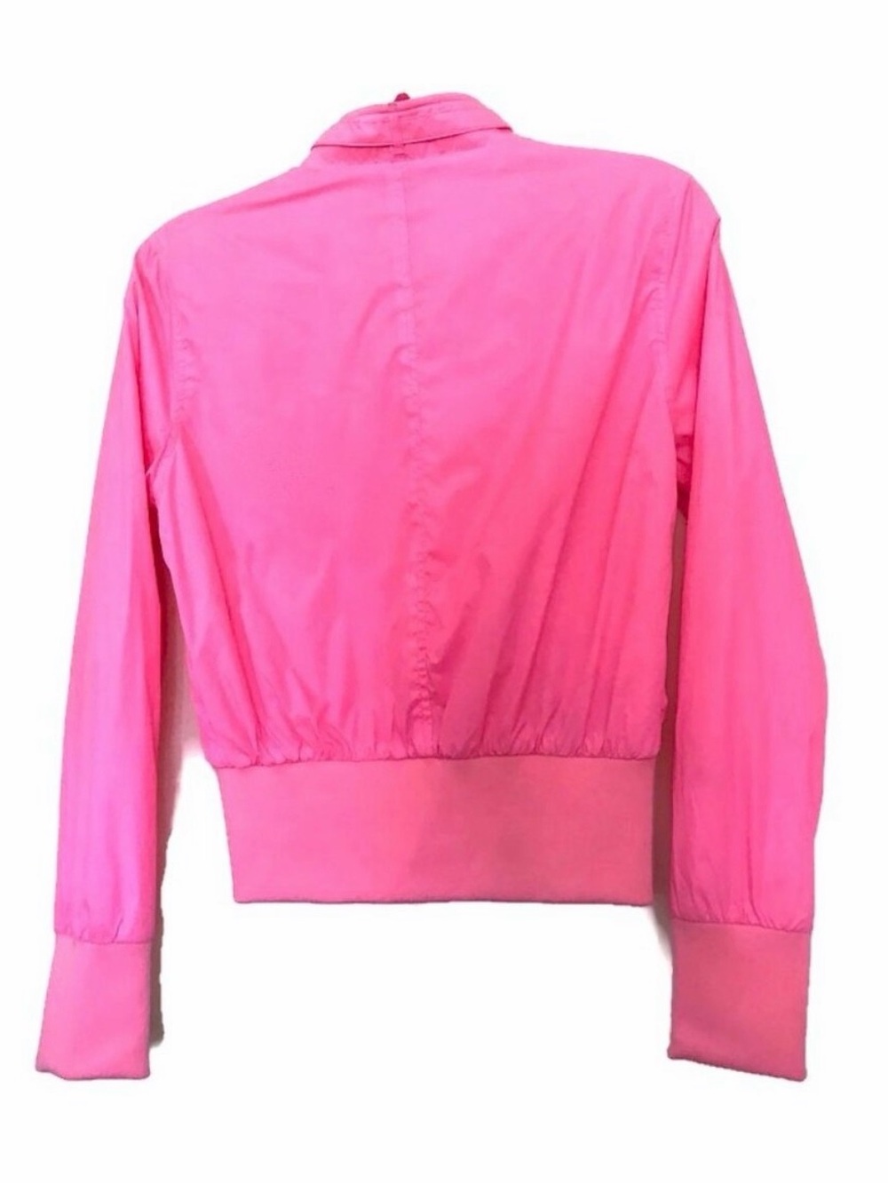 retro hot pink members only cropped racer jacket size small - Picture 4 of 4